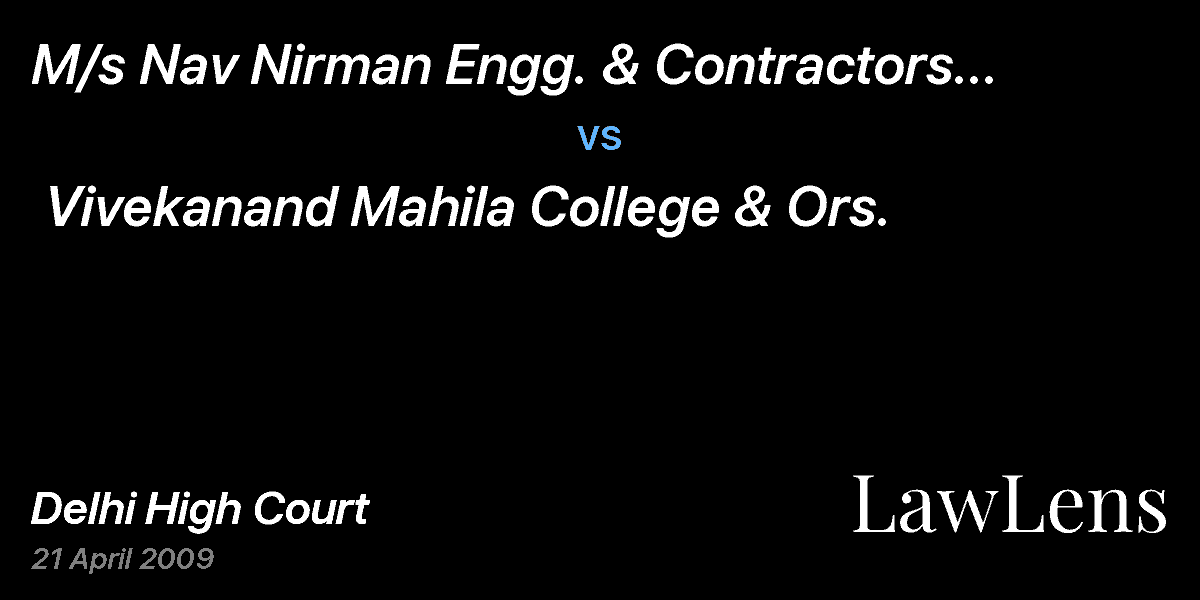 Preview image for M/s Nav Nirman Engg. & Contractors & Ors.  vs.  Vivekanand Mahila College & Ors.