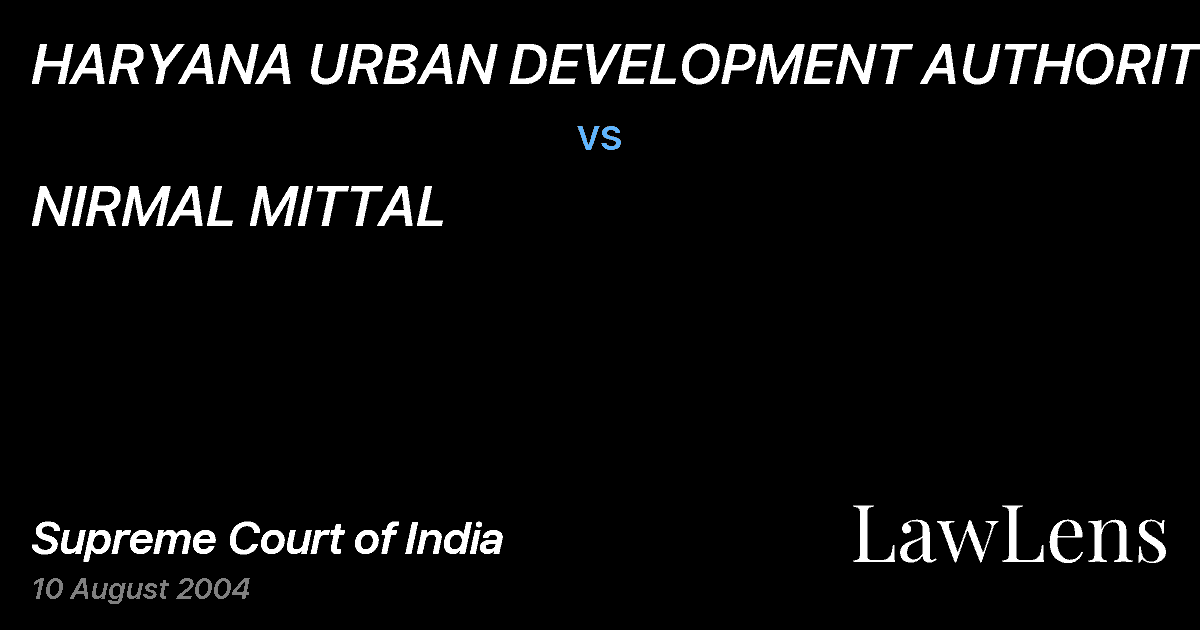 Preview image for HARYANA URBAN DEVELOPMENT AUTHORITY vs. NIRMAL MITTAL