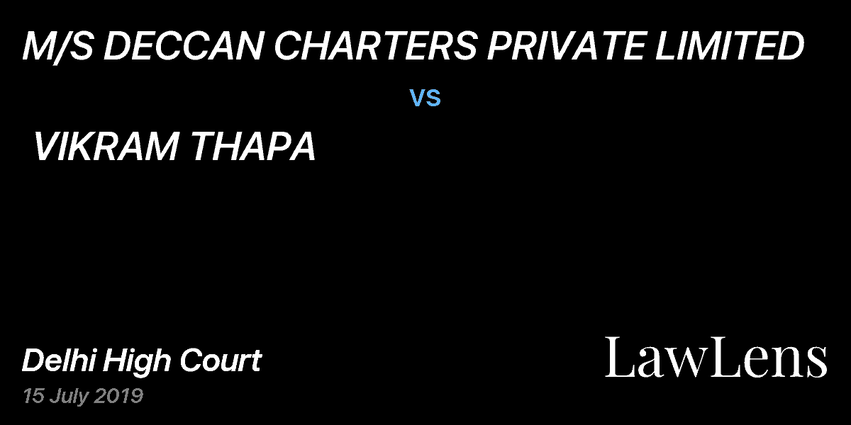 Preview image for M/S DECCAN CHARTERS PRIVATE LIMITED  vs.  VIKRAM THAPA