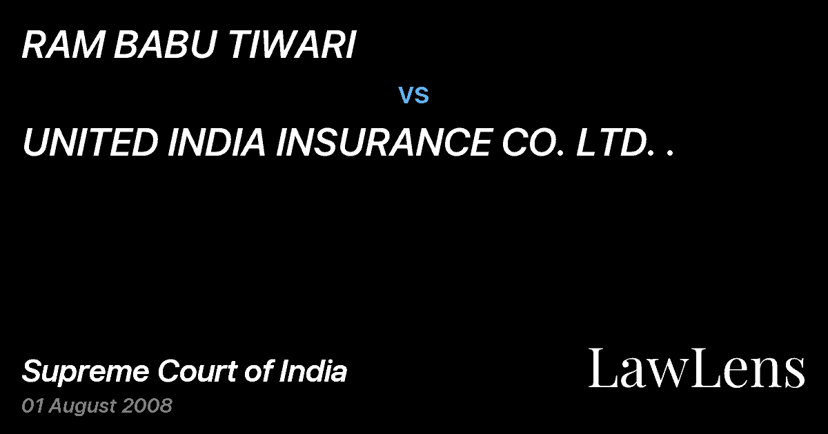 Preview image for RAM BABU TIWARI vs. UNITED INDIA INSURANCE CO. LTD. .