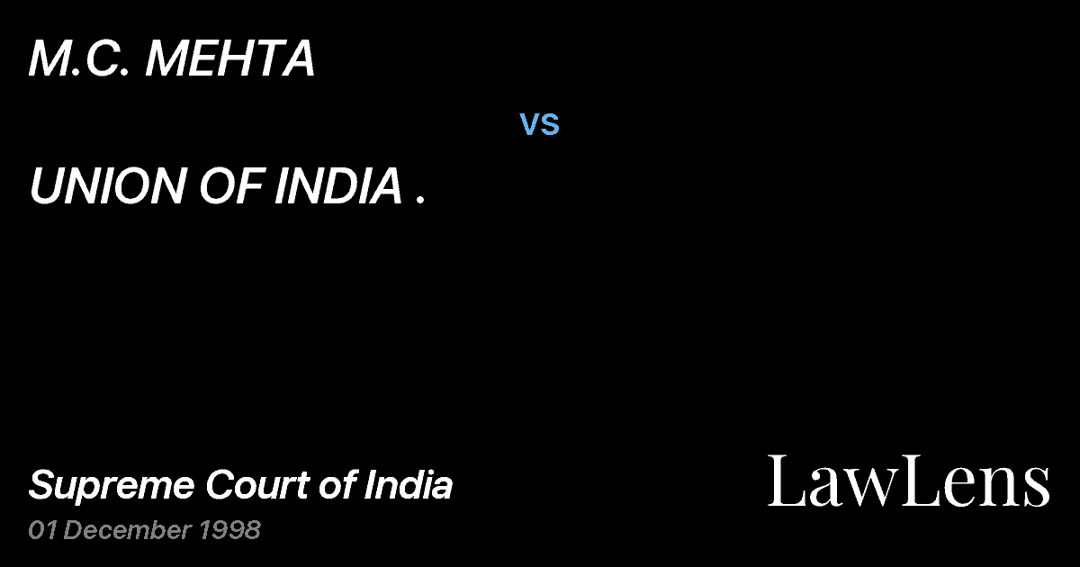 Preview image for M.C. MEHTA vs. UNION OF INDIA .