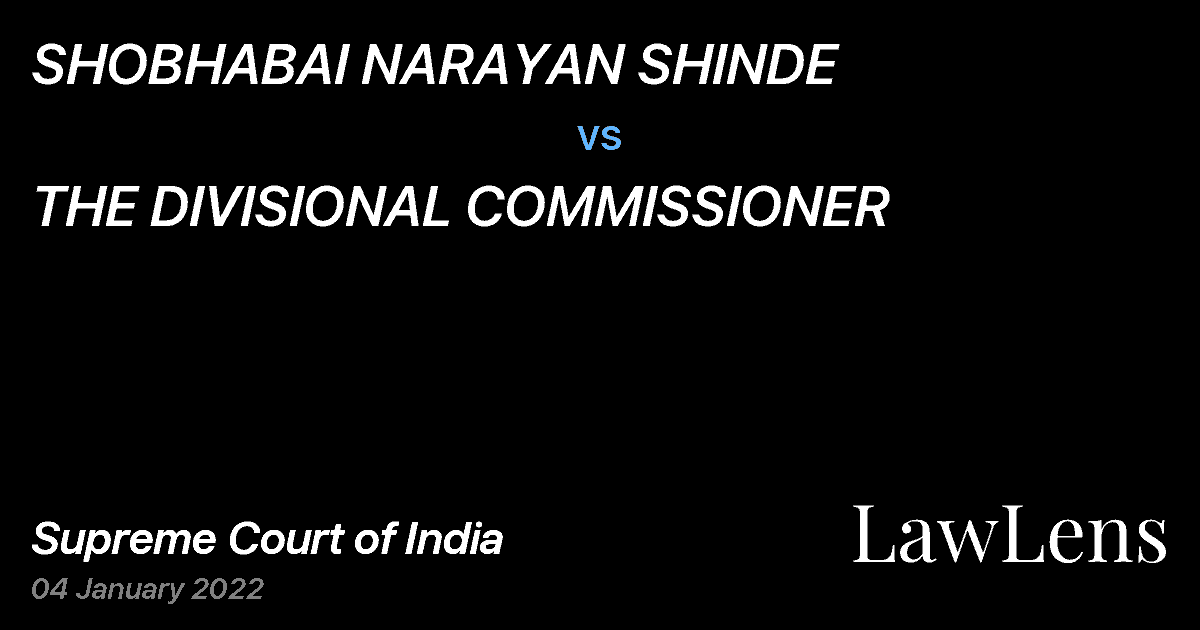 Preview image for SHOBHABAI NARAYAN SHINDE vs. THE DIVISIONAL COMMISSIONER