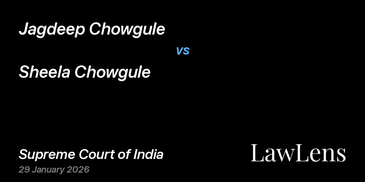 Preview image for Jagdeep Chowgule vs. Sheela Chowgule
