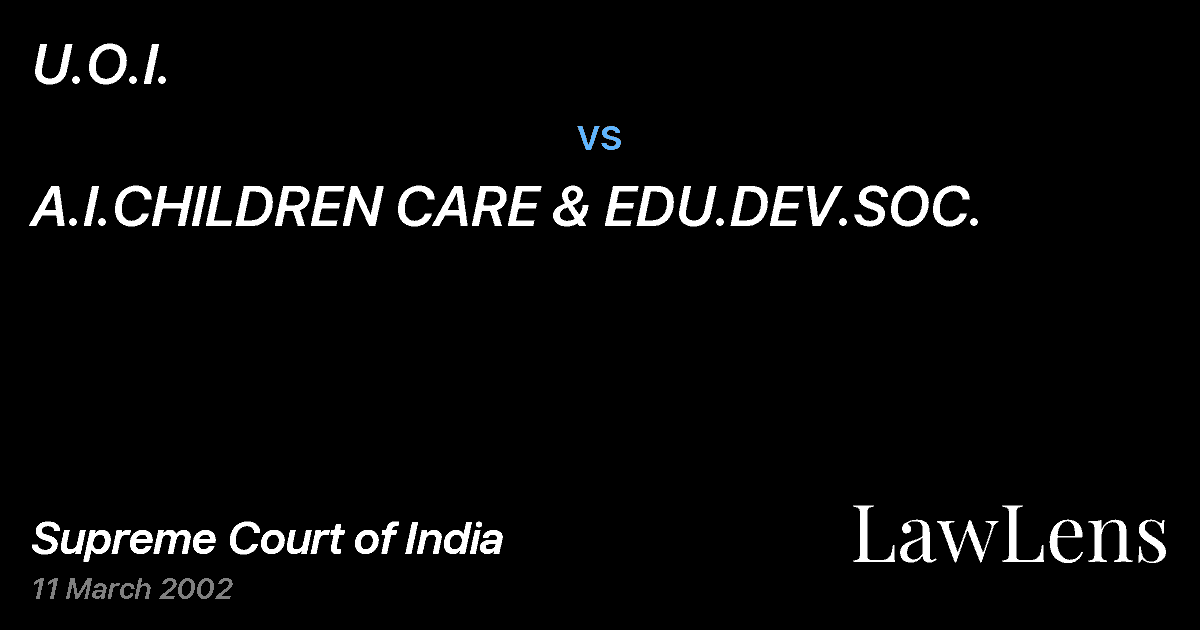Preview image for U.O.I. vs. A.I.CHILDREN CARE & EDU.DEV.SOC.