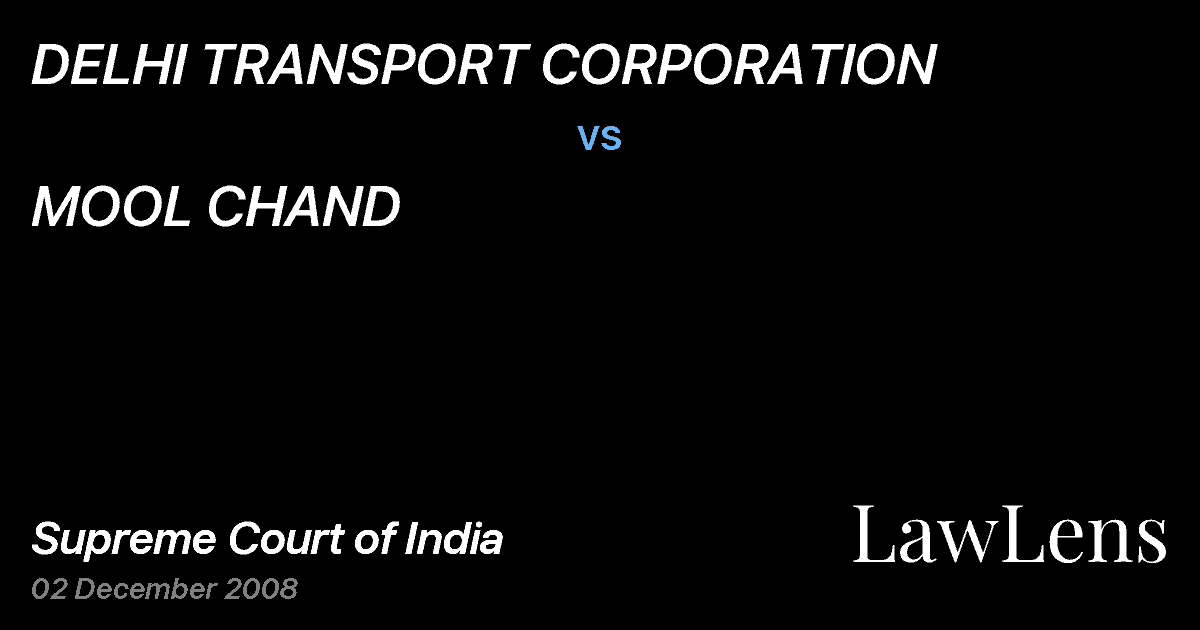 Preview image for DELHI TRANSPORT CORPORATION vs. MOOL CHAND