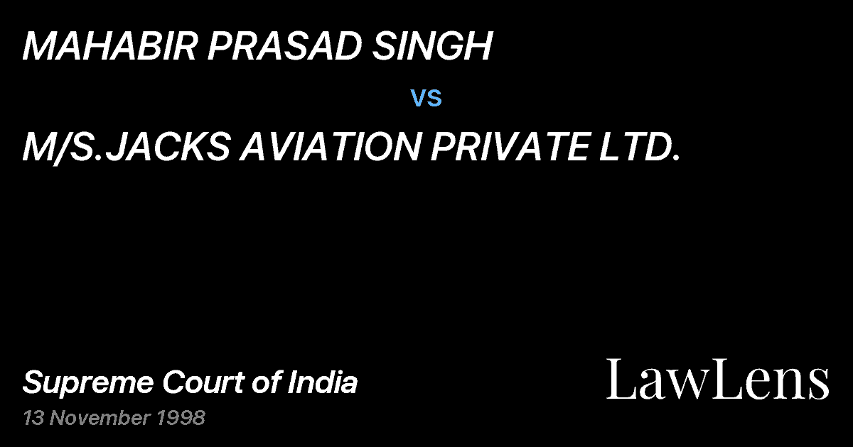 Preview image for MAHABIR PRASAD SINGH vs. M/S.JACKS AVIATION PRIVATE LTD.