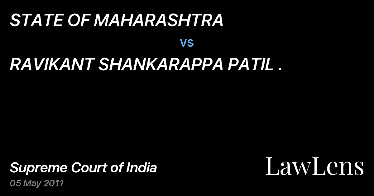 Preview image for STATE OF MAHARASHTRA vs. RAVIKANT SHANKARAPPA PATIL .