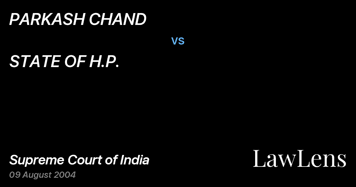 Preview image for PARKASH CHAND vs. STATE OF H.P.