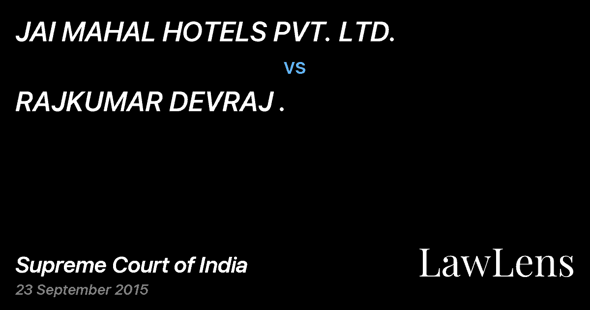 Preview image for JAI MAHAL HOTELS PVT. LTD. vs. RAJKUMAR DEVRAJ .