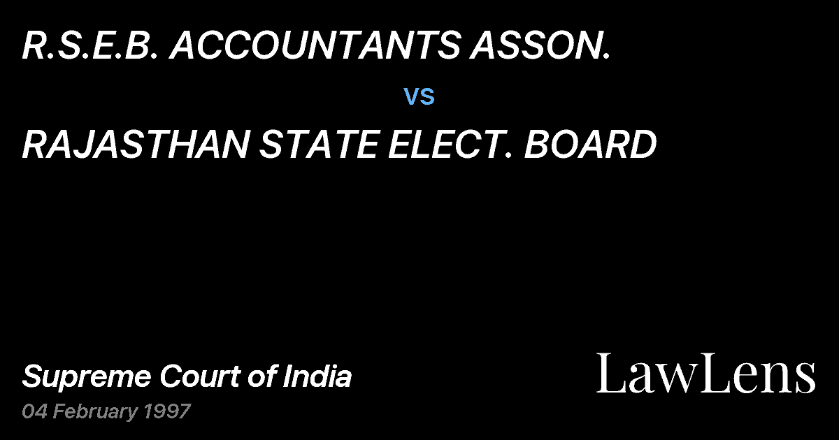 Preview image for R.S.E.B. ACCOUNTANTS ASSON. vs. RAJASTHAN STATE ELECT. BOARD
