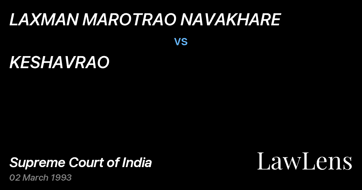 Preview image for LAXMAN MAROTRAO NAVAKHARE vs. KESHAVRAO
