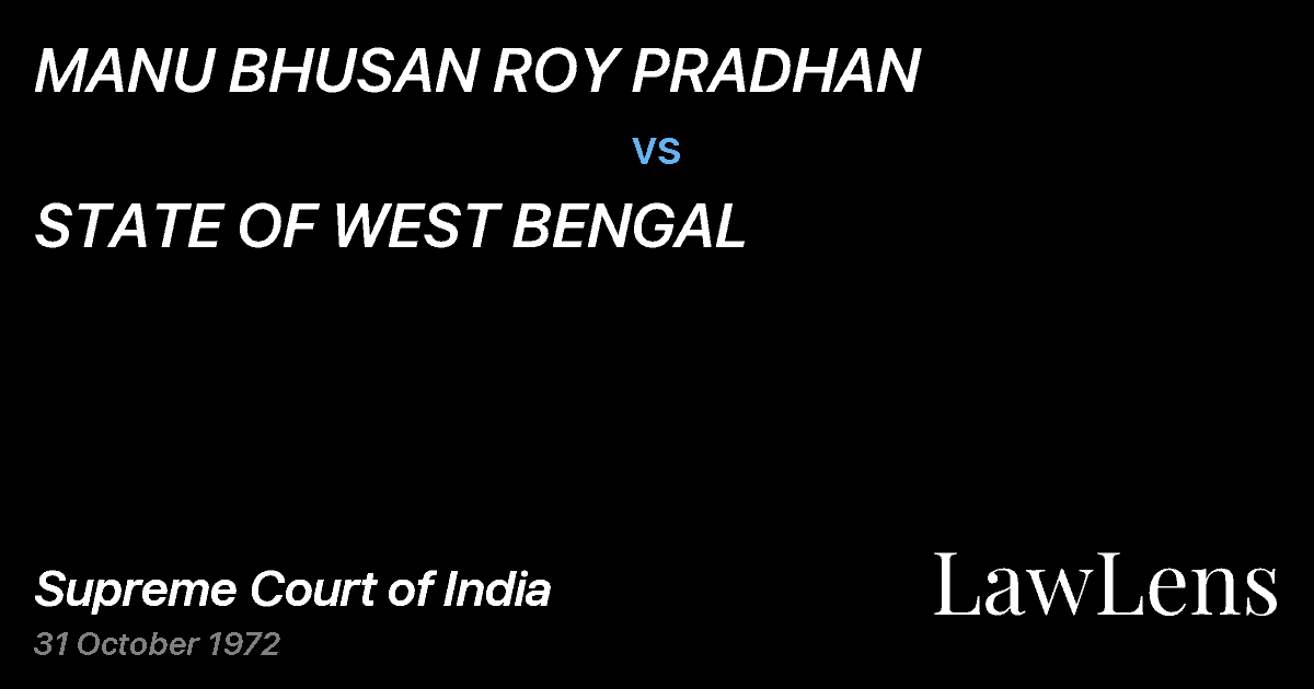 Preview image for MANU BHUSAN ROY PRADHAN vs. STATE OF WEST BENGAL