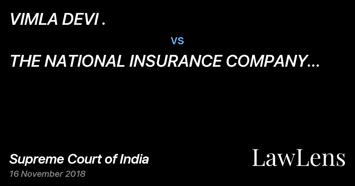 Preview image for VIMLA DEVI . vs. THE NATIONAL INSURANCE COMPANY  LIMITED .