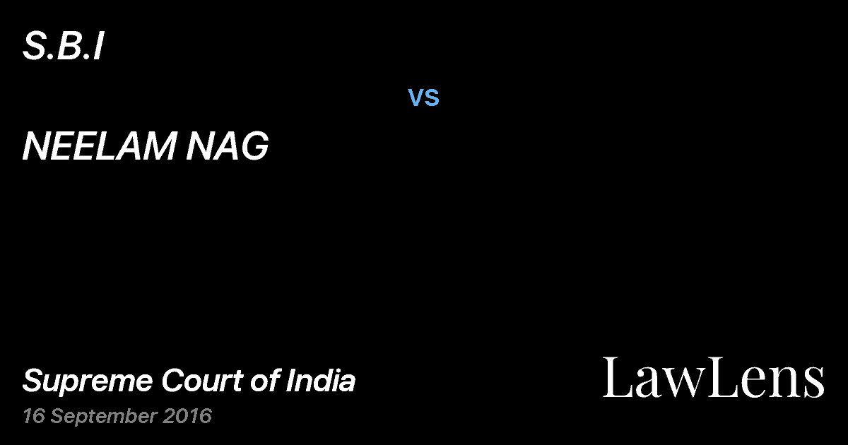Preview image for S.B.I vs. NEELAM NAG
