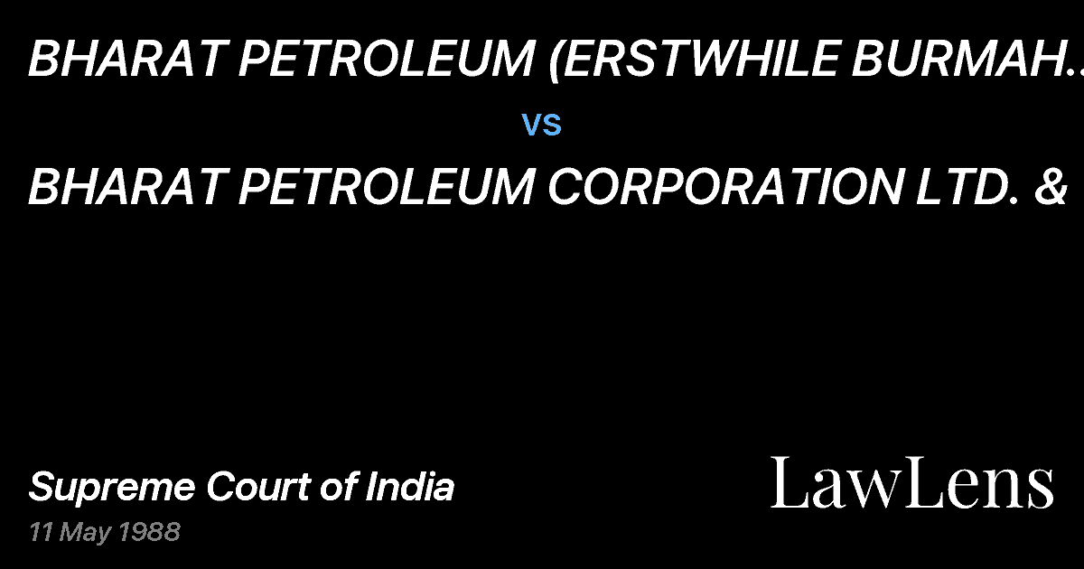 Preview image for BHARAT PETROLEUM (ERSTWHILE BURMAH SHELL) MANAGEMENT STAFFP vs. BHARAT PETROLEUM CORPORATION LTD. & ORS.