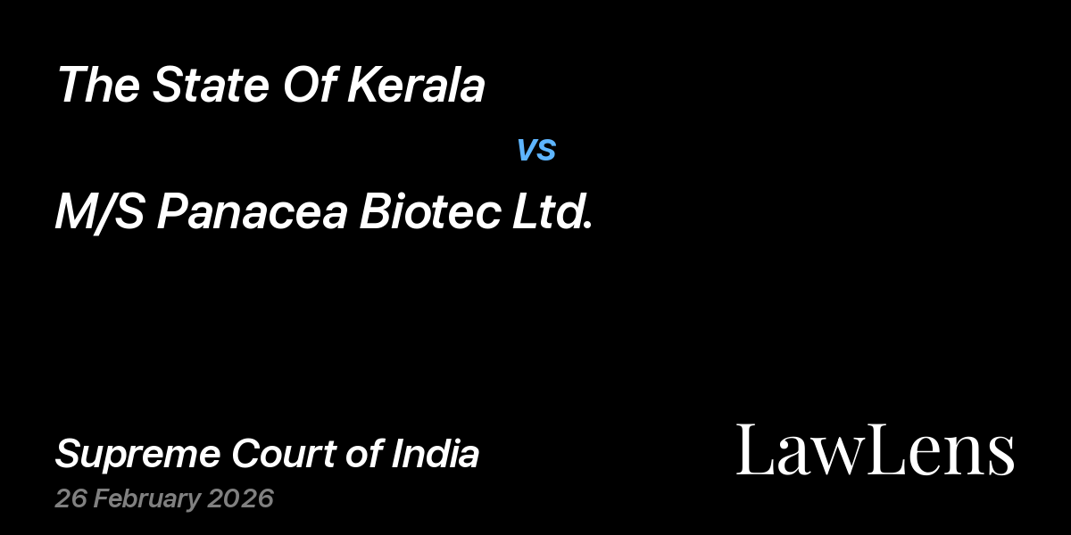 Preview image for The State Of Kerala vs. M/S Panacea Biotec Ltd.