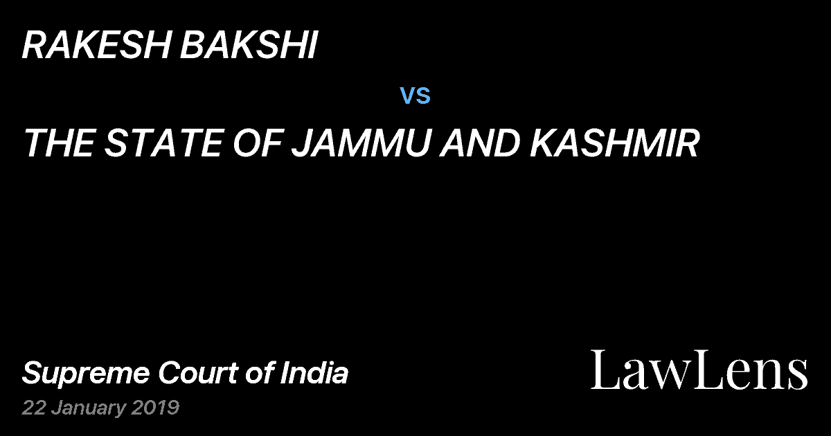 Preview image for RAKESH BAKSHI vs. THE STATE OF JAMMU AND KASHMIR
