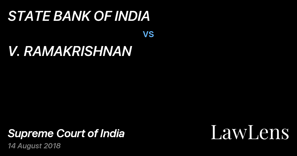 Preview image for STATE BANK OF INDIA vs. V. RAMAKRISHNAN