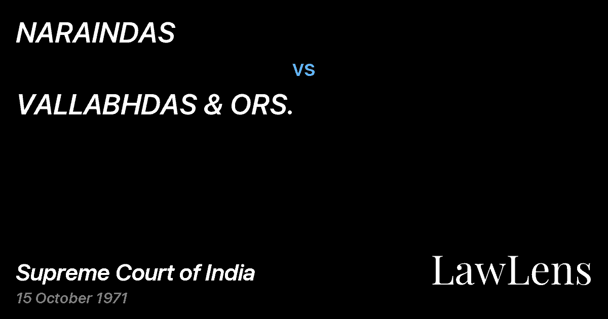 Preview image for NARAINDAS vs. VALLABHDAS & ORS.