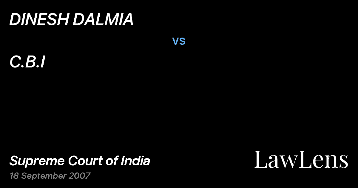 Preview image for DINESH DALMIA vs. C.B.I