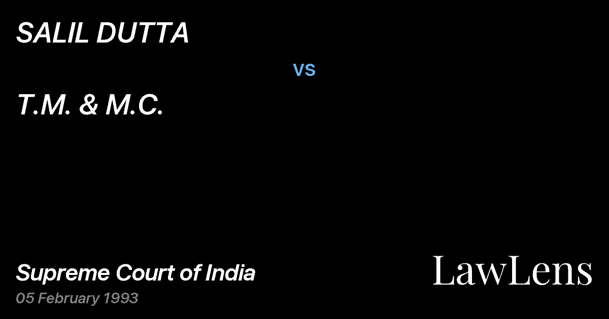Preview image for SALIL DUTTA vs. T.M. & M.C.