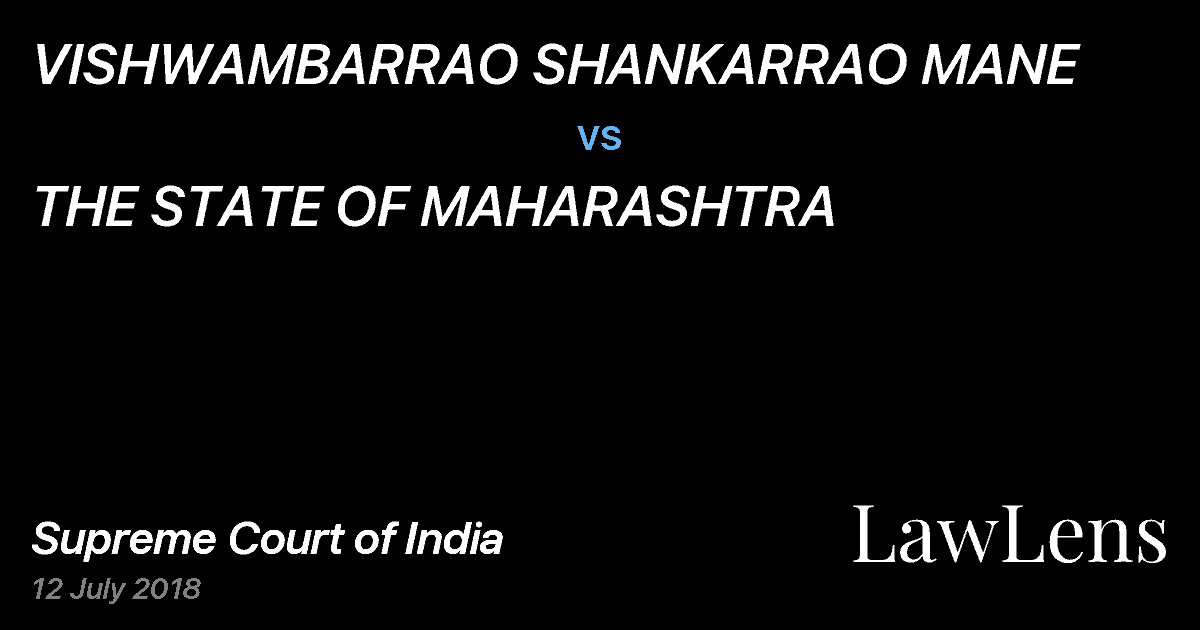 Preview image for VISHWAMBARRAO SHANKARRAO MANE vs. THE STATE OF MAHARASHTRA
