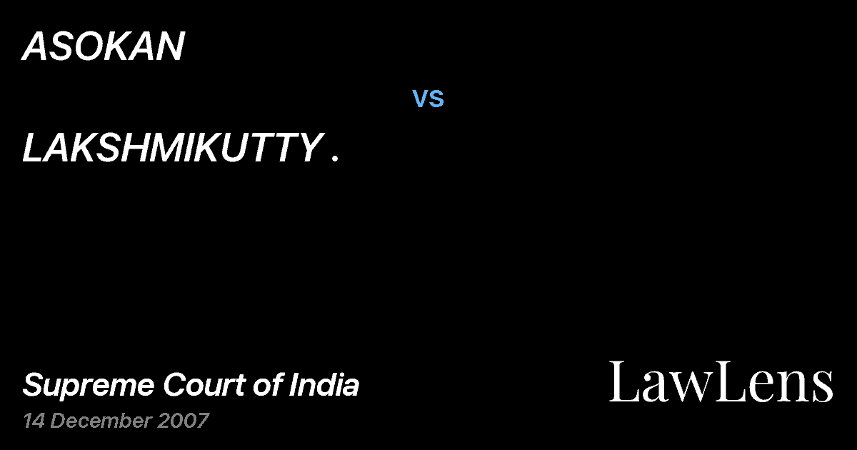 Preview image for ASOKAN vs. LAKSHMIKUTTY .