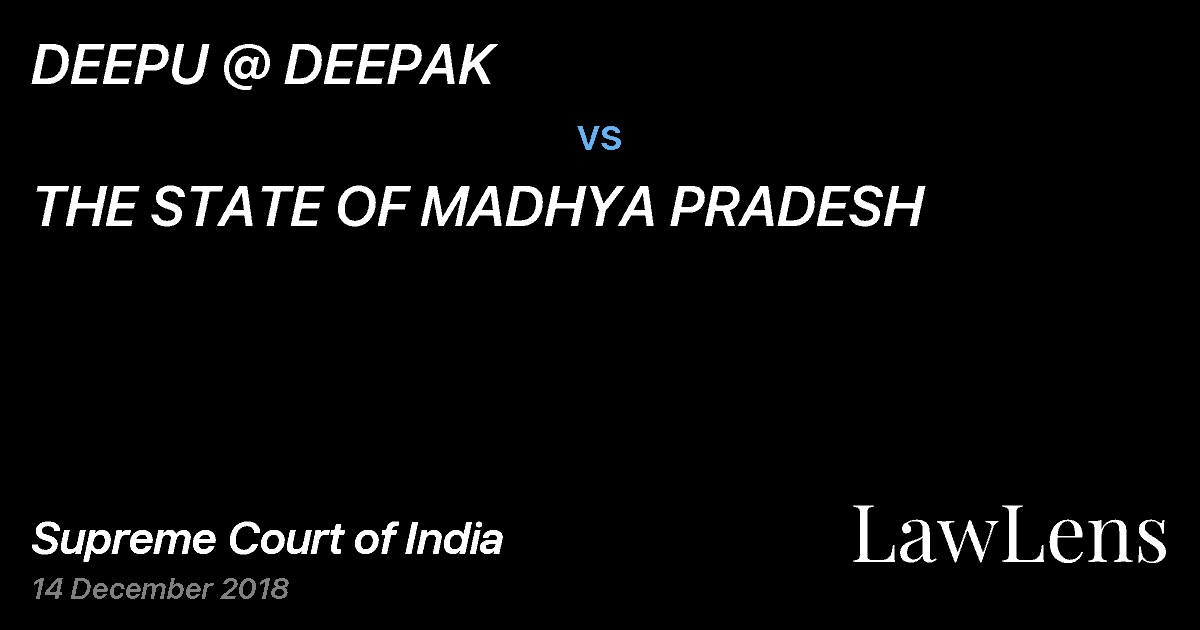 Preview image for DEEPU @ DEEPAK vs. THE STATE OF MADHYA PRADESH