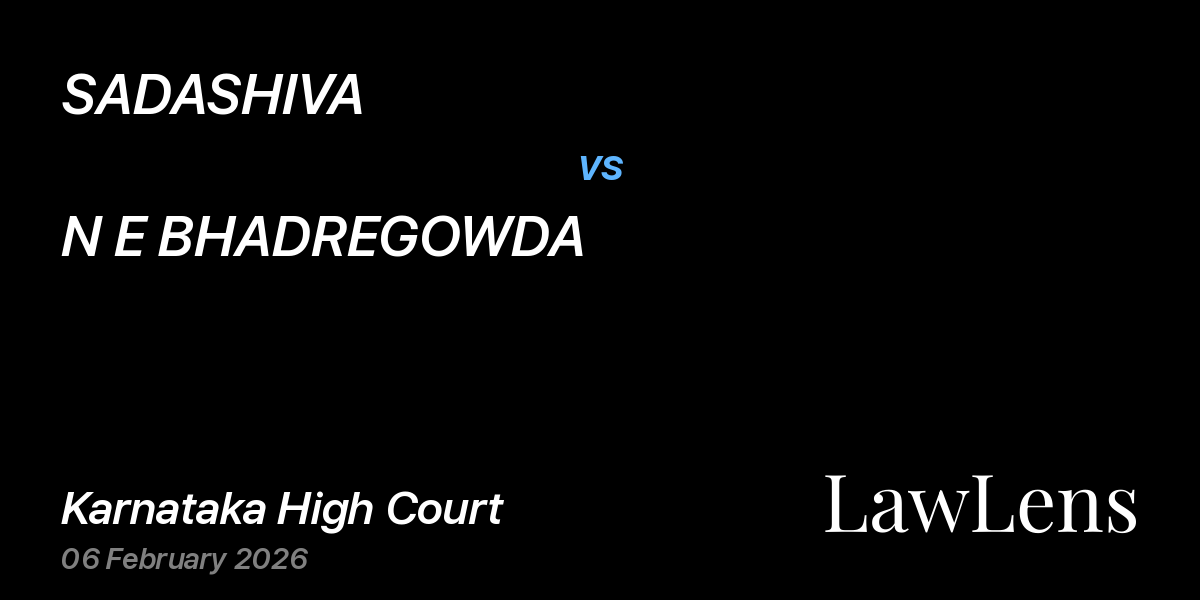 Preview image for SADASHIVA vs. N E BHADREGOWDA
