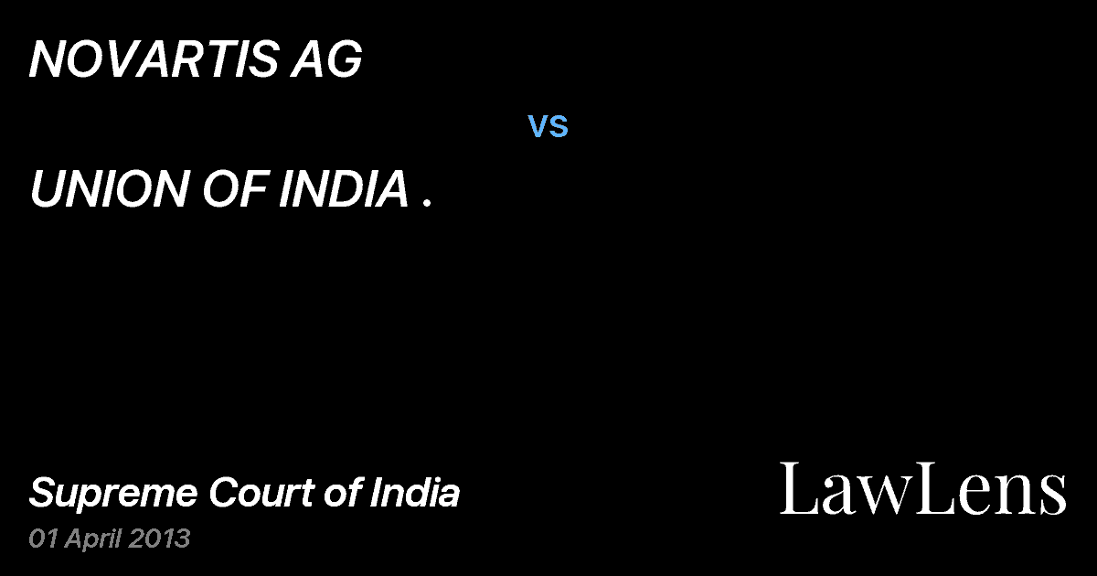Preview image for NOVARTIS AG vs. UNION OF INDIA .
