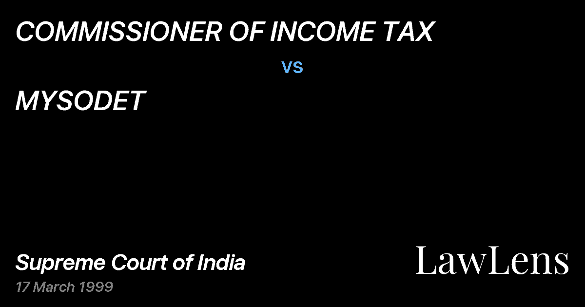 Preview image for COMMISSIONER OF INCOME TAX vs. MYSODET