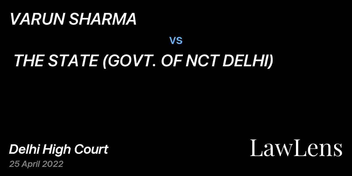 Preview image for VARUN SHARMA  vs.  THE STATE (GOVT. OF NCT DELHI)