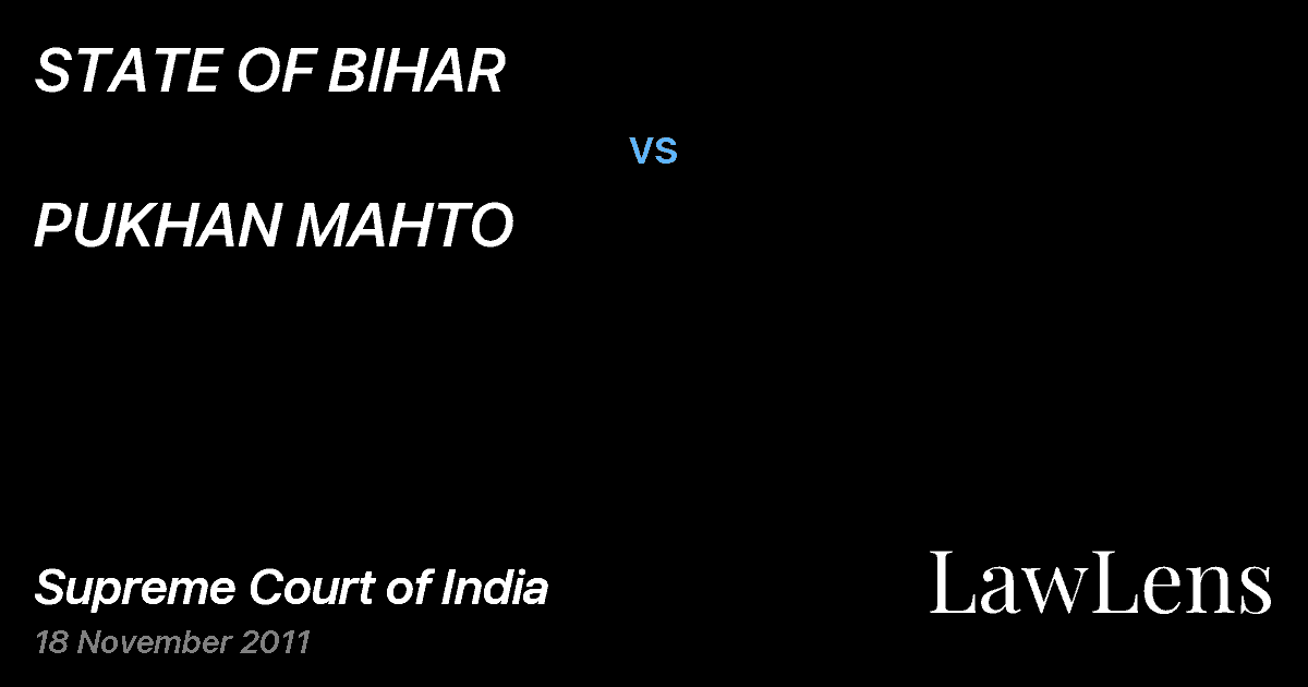 Preview image for STATE OF BIHAR vs. PUKHAN MAHTO