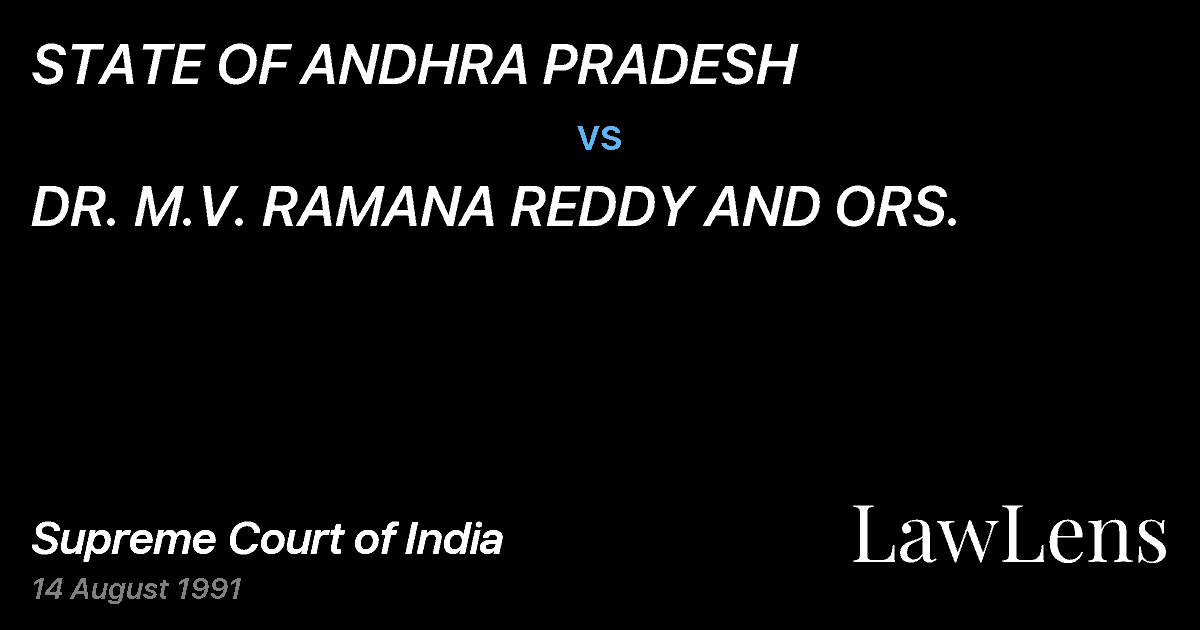 Preview image for STATE OF ANDHRA PRADESH vs. DR. M.V. RAMANA REDDY AND ORS.
