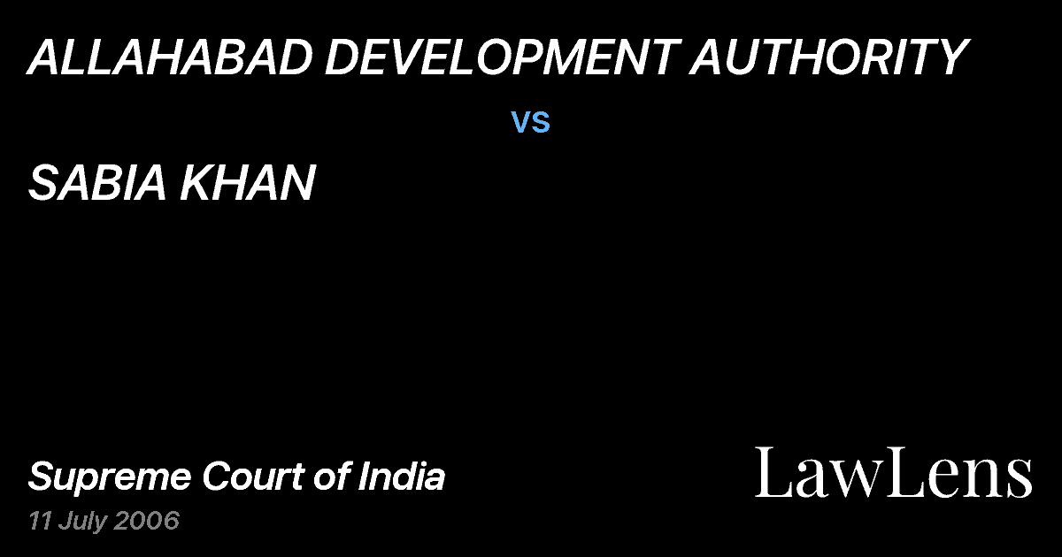 Preview image for ALLAHABAD DEVELOPMENT AUTHORITY vs. SABIA KHAN
