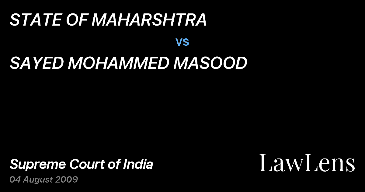 Preview image for STATE OF MAHARSHTRA vs. SAYED MOHAMMED MASOOD