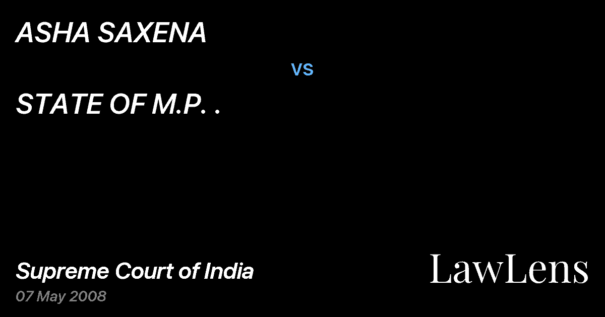 Preview image for ASHA SAXENA vs. STATE OF M.P. .