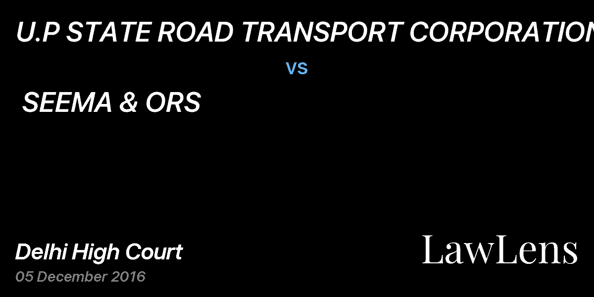 Preview image for U.P STATE ROAD TRANSPORT CORPORATION  vs.  SEEMA & ORS