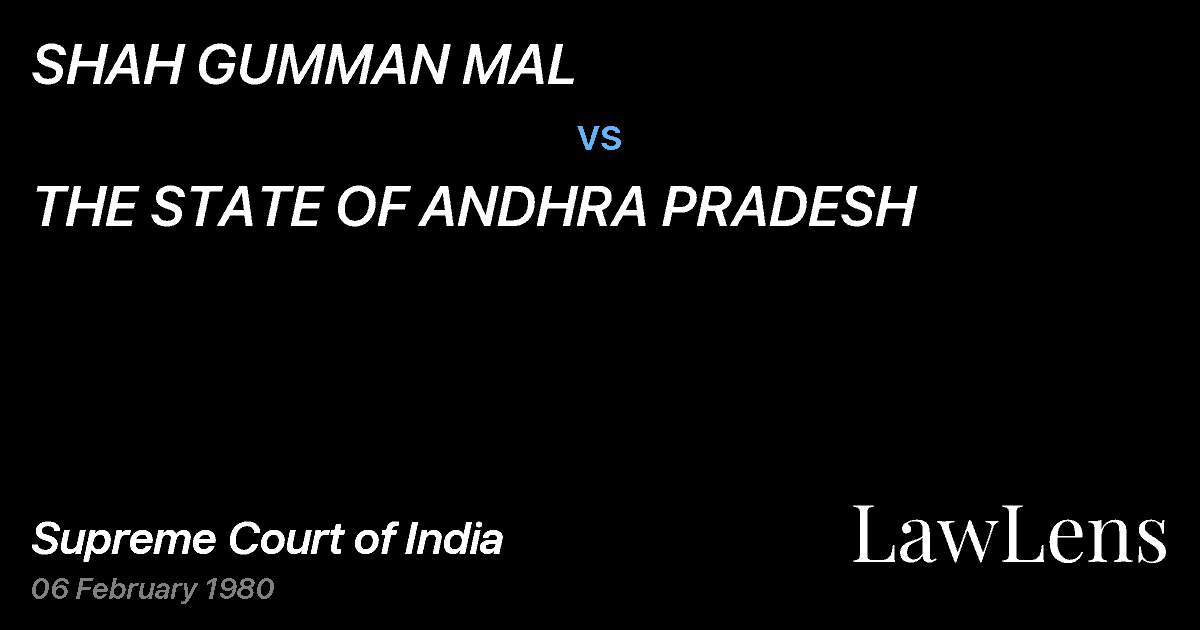 Preview image for SHAH GUMMAN MAL vs. THE STATE OF ANDHRA PRADESH