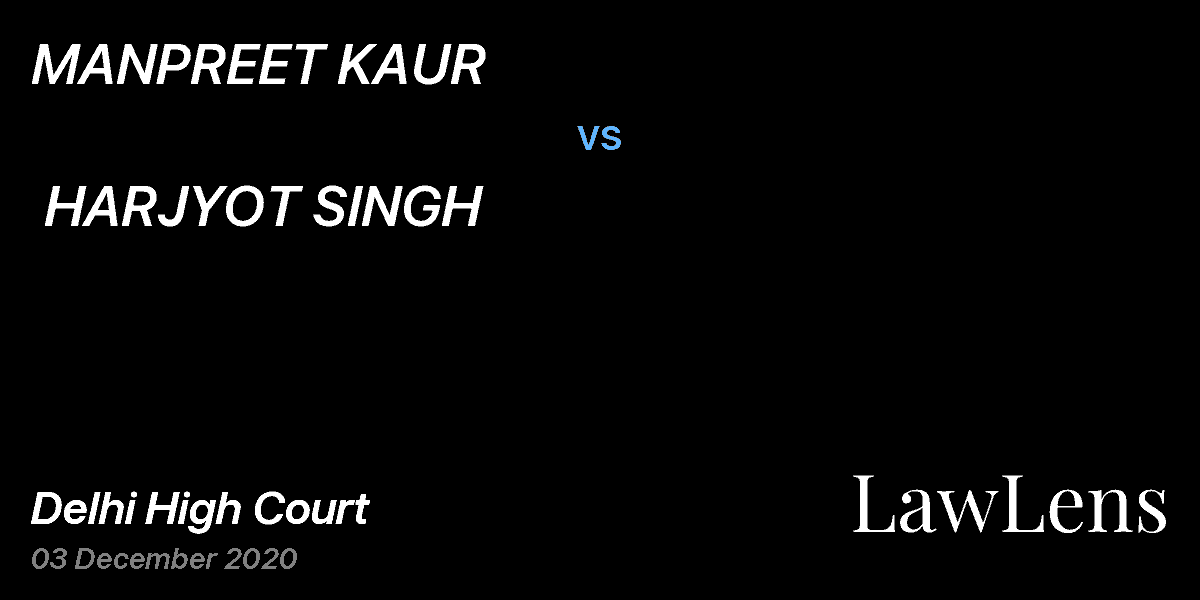 Preview image for MANPREET KAUR  vs.  HARJYOT SINGH