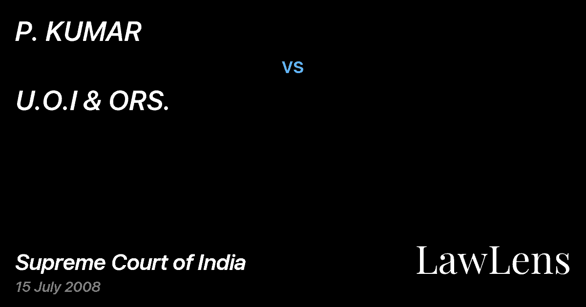 Preview image for P. KUMAR vs. U.O.I & ORS.