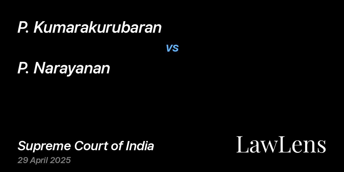 Preview image for P. Kumarakurubaran vs. P. Narayanan