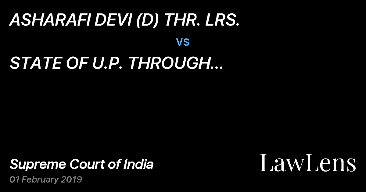 Preview image for ASHARAFI DEVI (D) THR. LRS. vs. STATE OF U.P. THROUGH COLLECTOR/DISTRICT MAGISTRATE