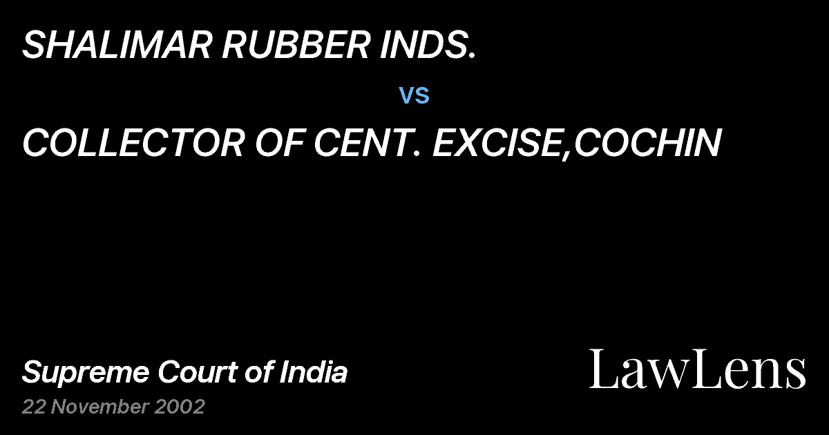 Preview image for SHALIMAR RUBBER INDS. vs. COLLECTOR OF CENT. EXCISE,COCHIN
