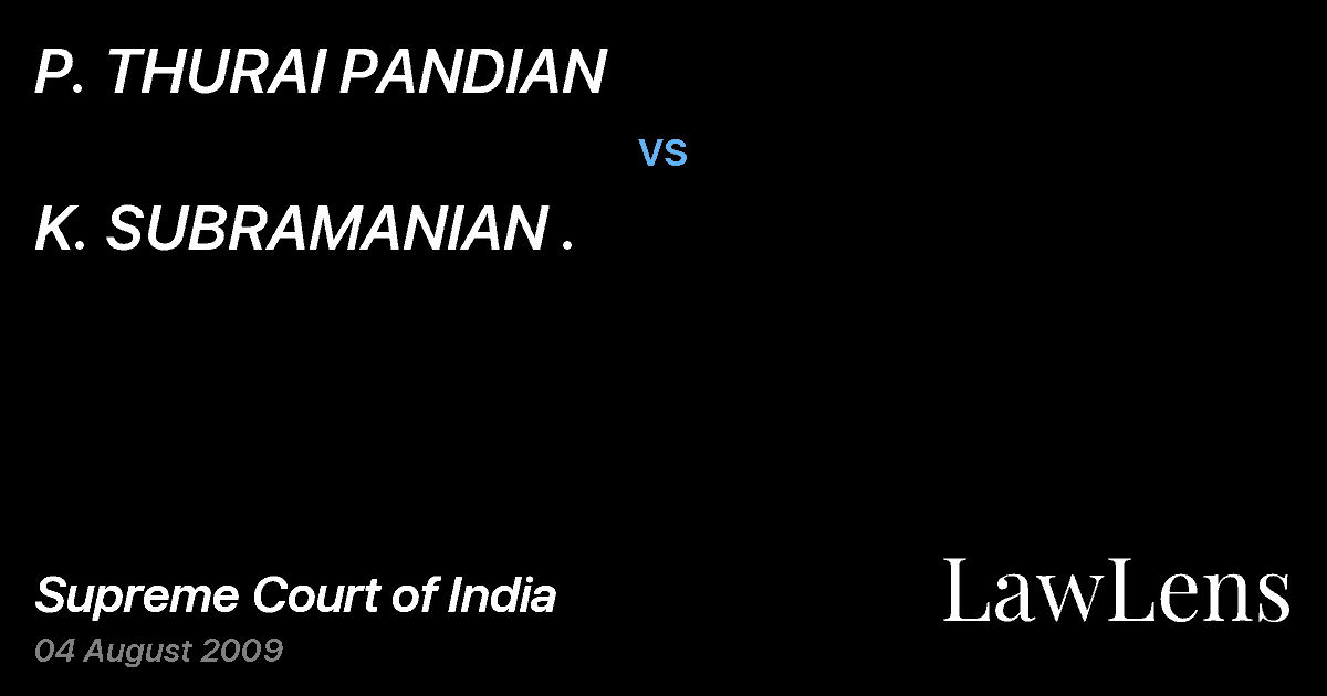 Preview image for P. THURAI PANDIAN vs. K. SUBRAMANIAN .