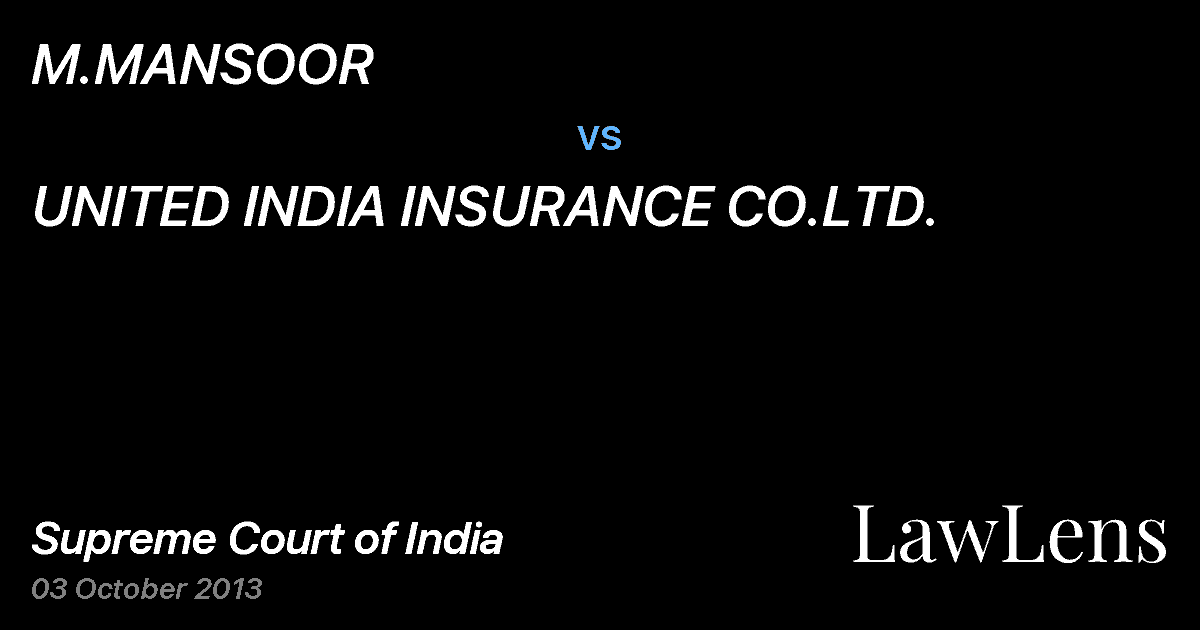 Preview image for M.MANSOOR vs. UNITED INDIA INSURANCE CO.LTD.