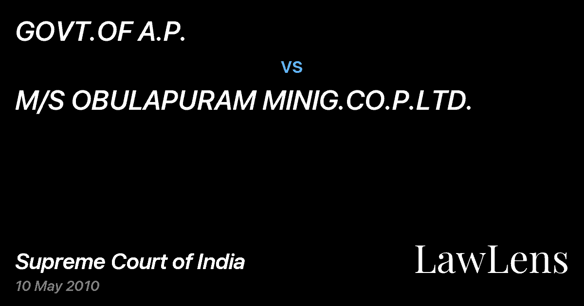 Preview image for GOVT.OF A.P. vs. M/S OBULAPURAM MINIG.CO.P.LTD.
