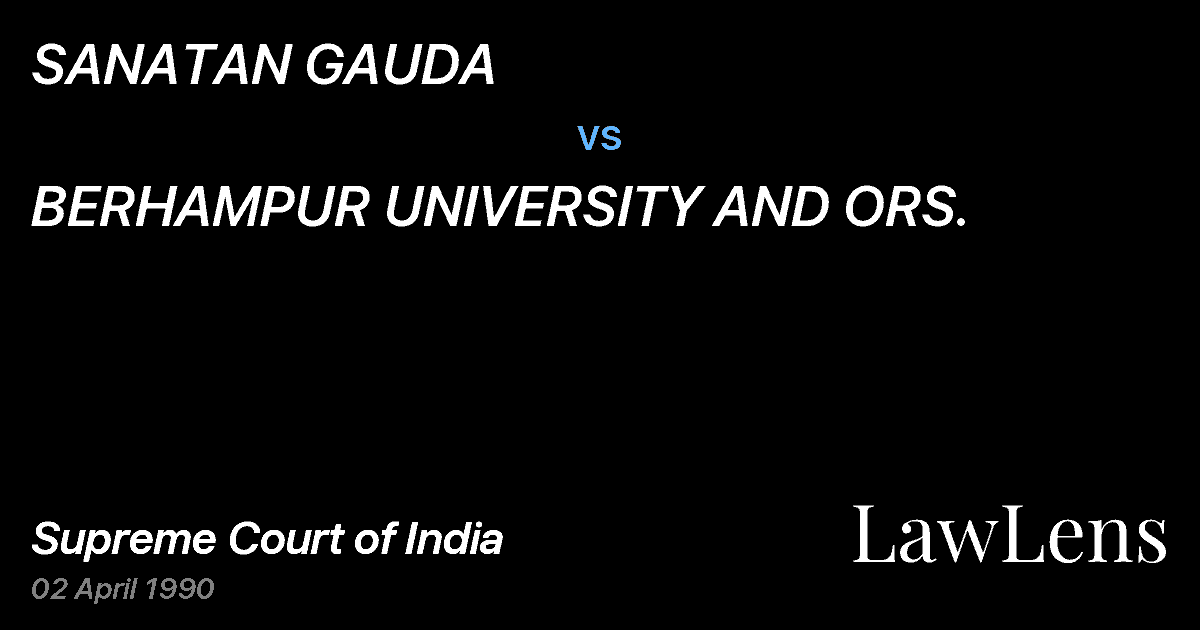 Preview image for SANATAN GAUDA vs. BERHAMPUR UNIVERSITY AND ORS.