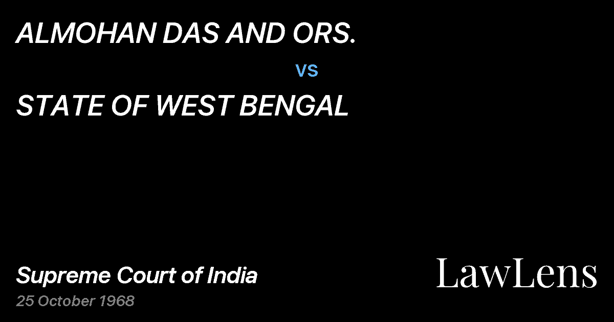 Preview image for ALMOHAN DAS AND ORS. vs. STATE OF WEST BENGAL