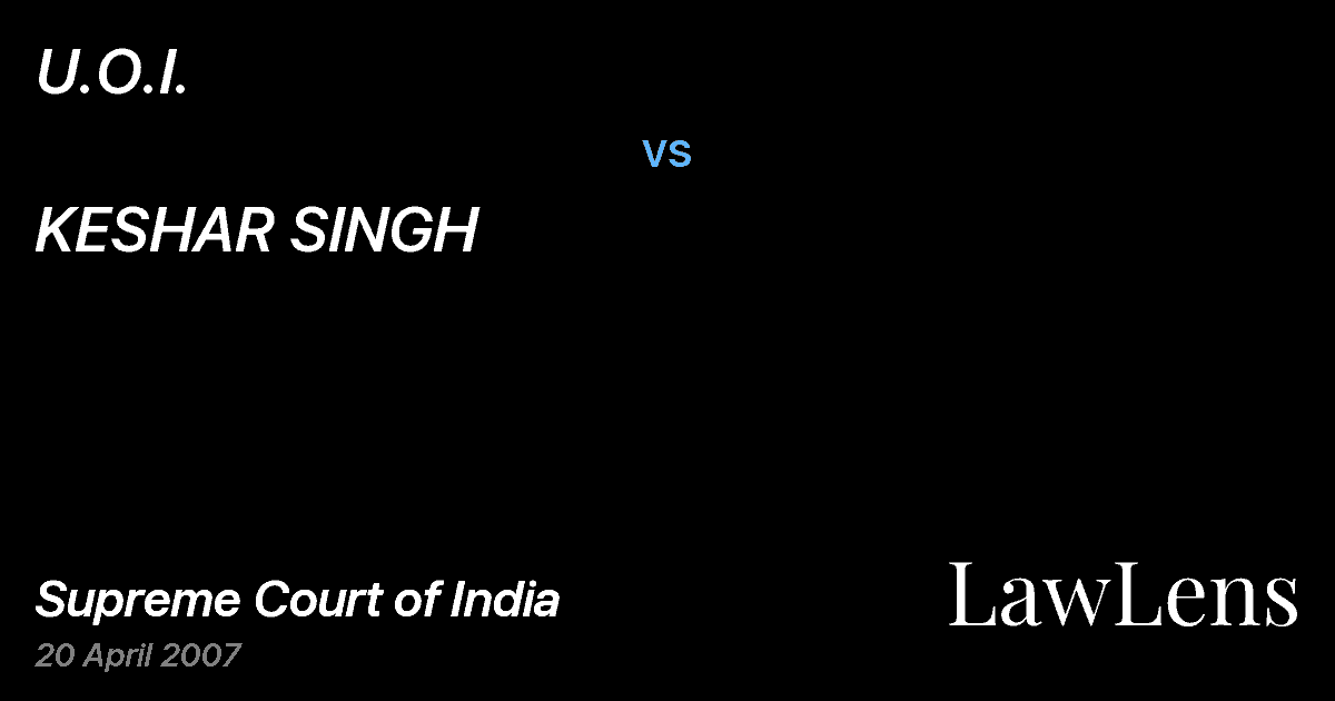 Preview image for U.O.I. vs. KESHAR SINGH